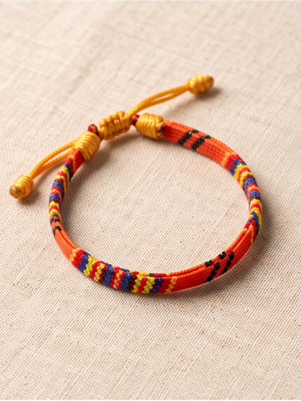 New Handwoven Orange Multicolor Friendship Bracelet